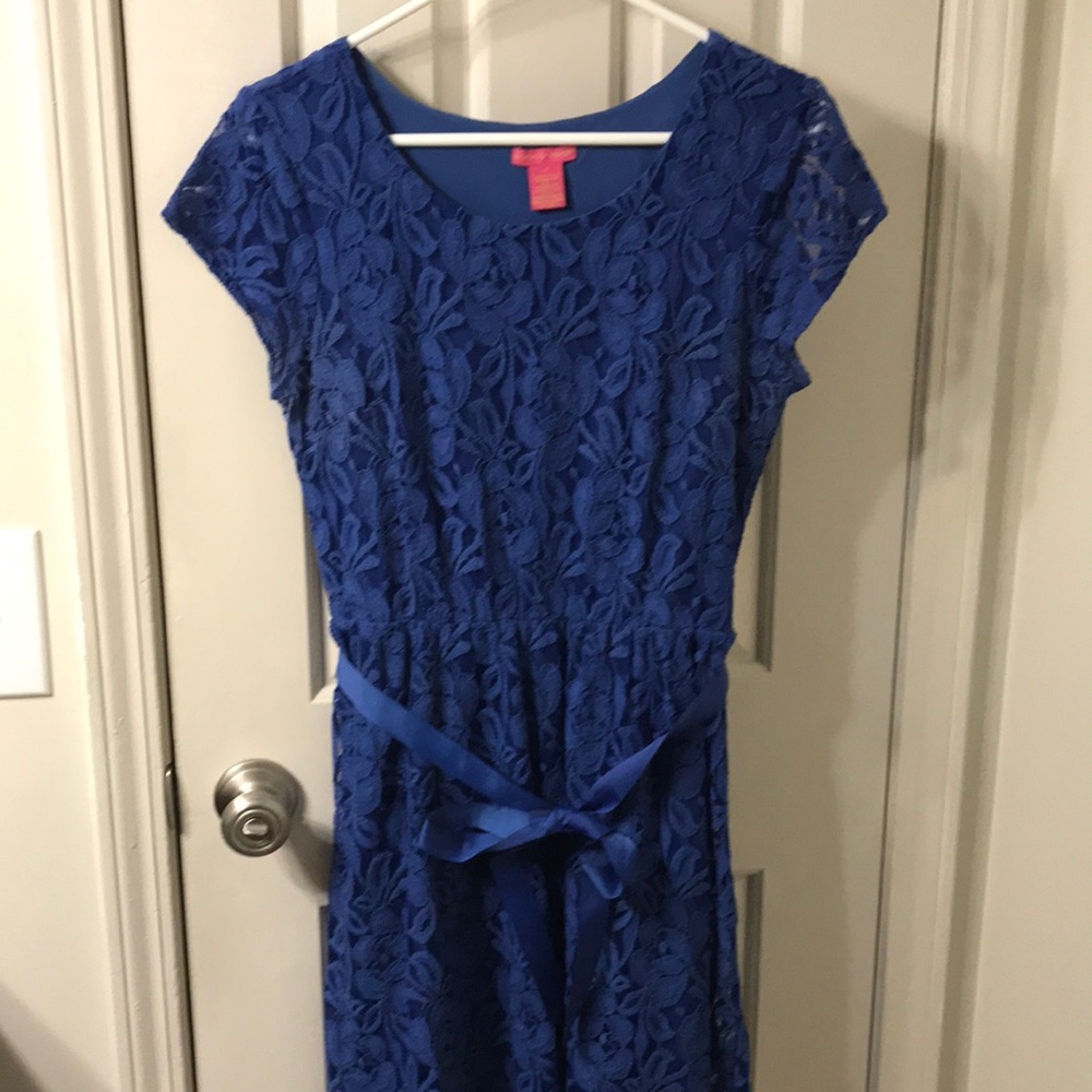 Blue Lace Sunny Leigh Dress Sz Medium